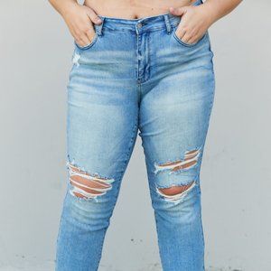 Judy Blue Full Size Distressed Raw Hem Cropped Jeans